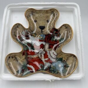 The Franklin Mint Heirloom Recommendation Teddy's Christmas Stocking Plate